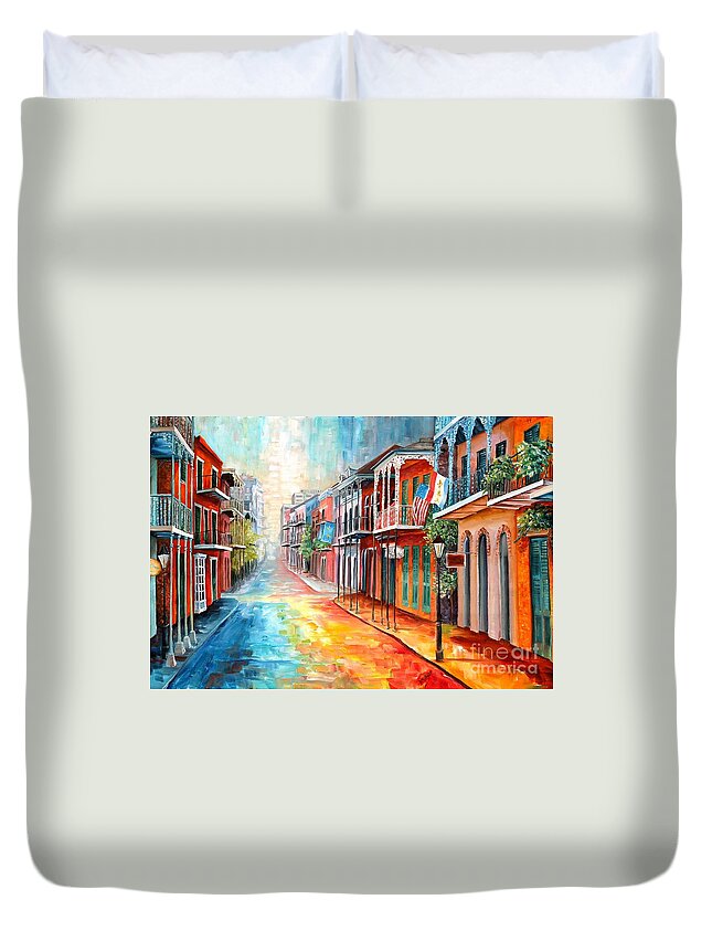 New Orleans Duvet Cover featuring the painting Oh, Royal Street #1 by Diane Millsap