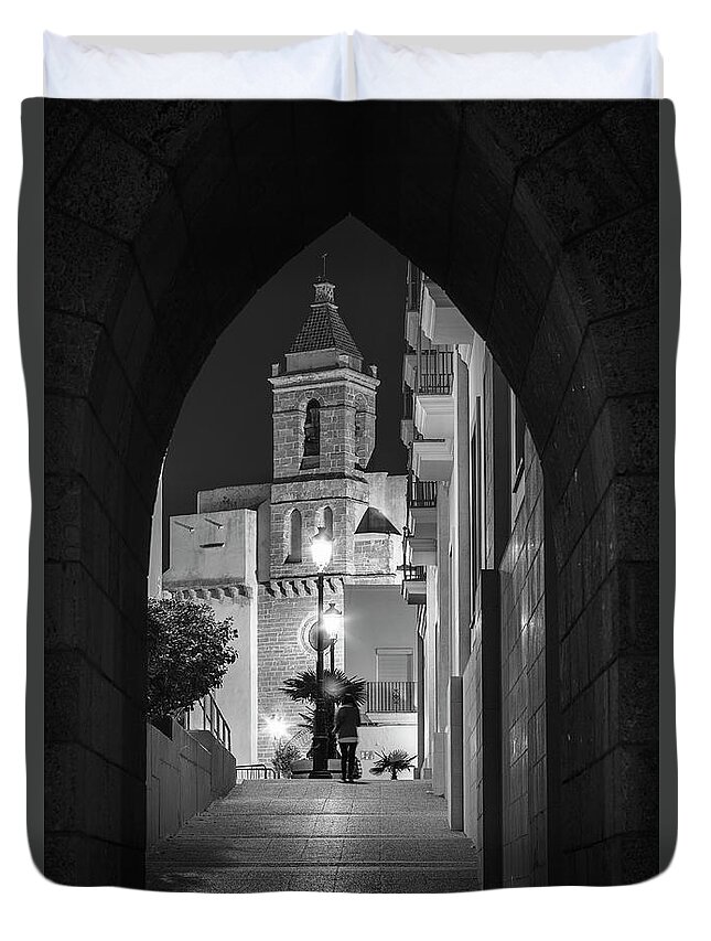 Building Duvet Cover featuring the photograph Our Lady of the O Church Rota Cadiz Spain #1 by Pablo Avanzini