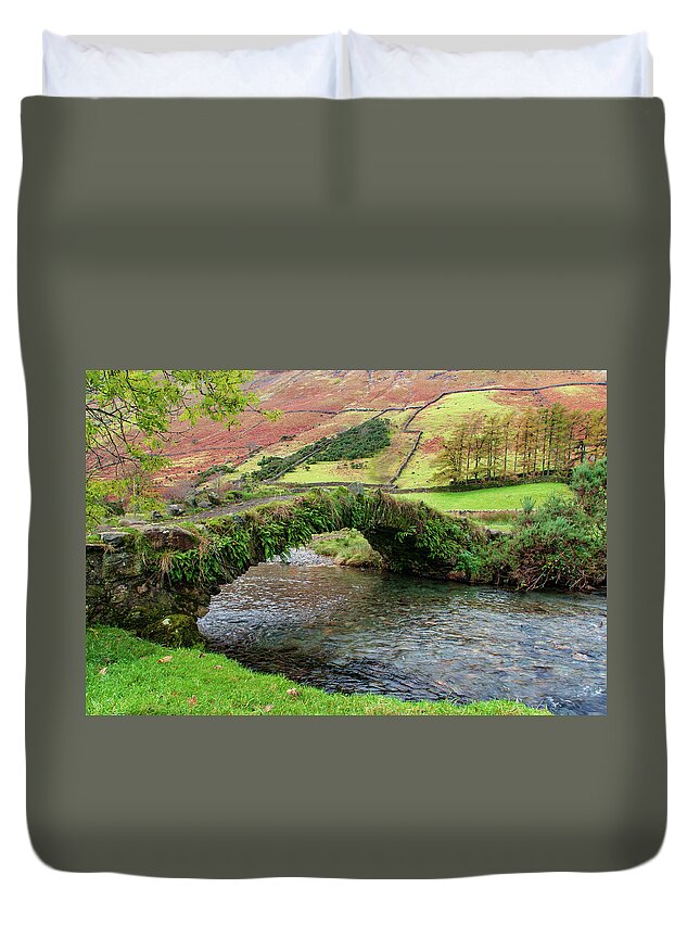 Wasdale Head Duvet Cover featuring the mixed media Packhorse Bridge by Smart Aviation