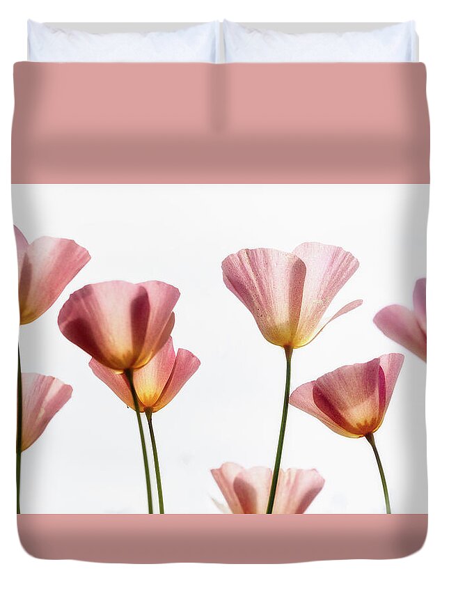 Pink Poppies Duvet Cover featuring the photograph PINK Poppies #1 by Saija Lehtonen