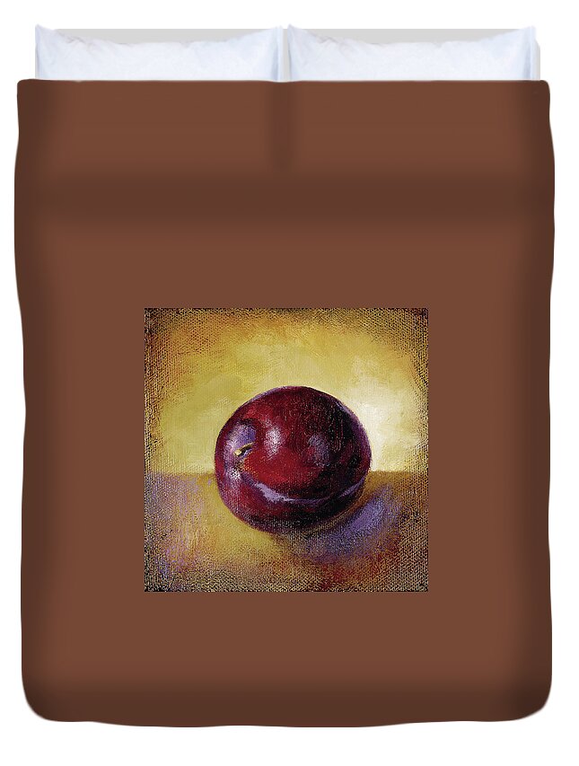 Plum Duvet Cover featuring the painting Plum by Lanie Loreth