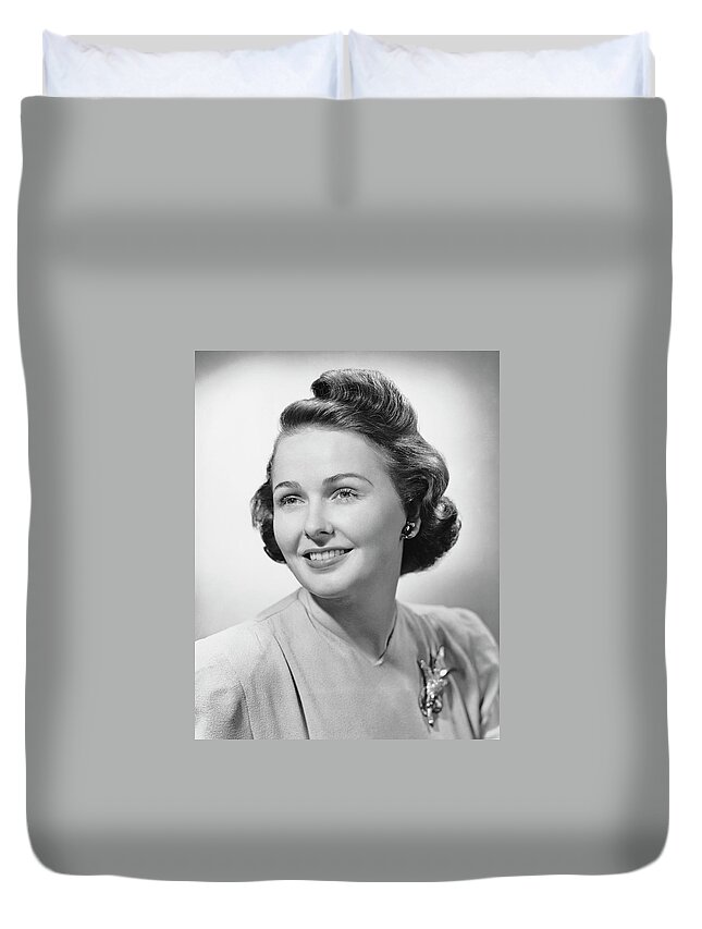People Duvet Cover featuring the photograph Portrait Of Woman #1 by George Marks