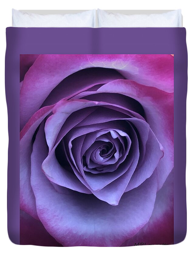Purple Duvet Cover featuring the photograph Purple Rose #1 by Marian Lonzetta