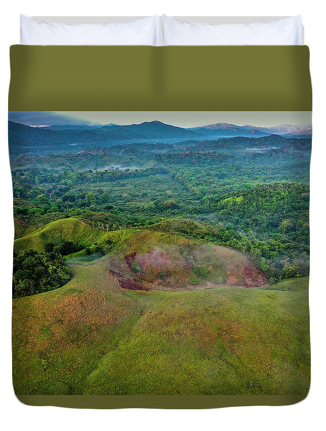 Sebastian Kennerknecht Duvet Cover featuring the photograph Rainforest And Pasture, Mamoni Valley #1 by Sebastian Kennerknecht