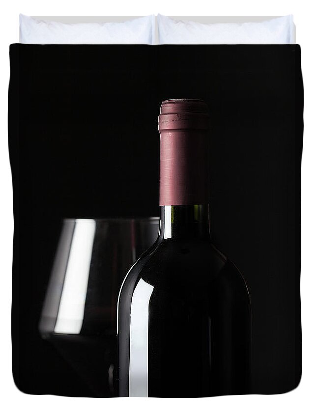 Alcohol Duvet Cover featuring the photograph Red Wine #1 by Sematadesign