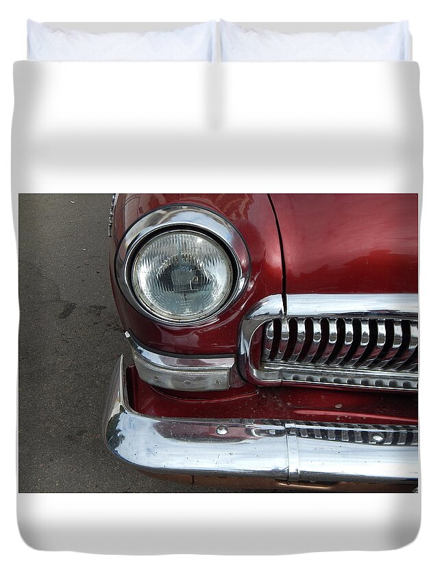 Car Duvet Cover featuring the photograph Retro cars antique parts and elements #1 by Oleg Prokopenko
