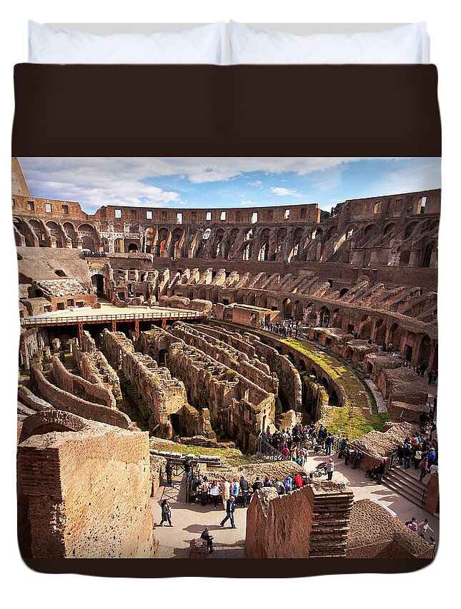Estock Duvet Cover featuring the digital art Rome, Tourists, Italy #1 by Claudia Uripos