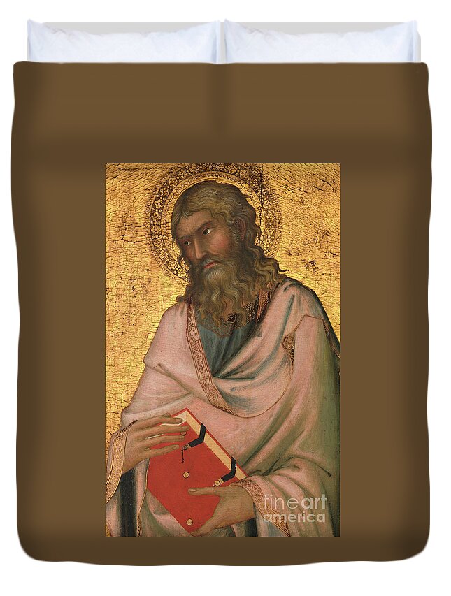 Saint Andrew Duvet Cover featuring the painting Saint Andrew by Simone Martini