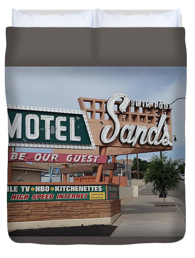 Motel Duvet Cover featuring the photograph Sands Motel #1 by Matthew Bamberg