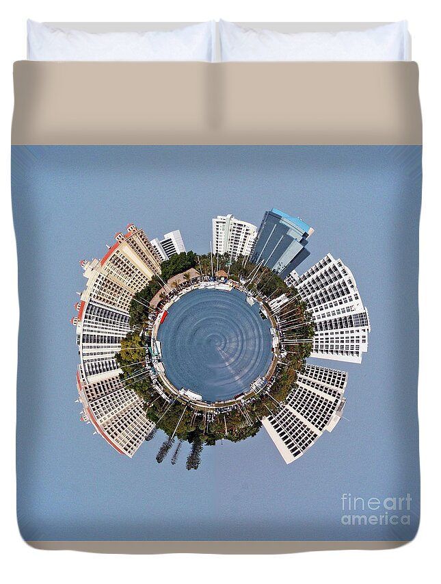Circular Duvet Cover featuring the photograph Sarasota Skyline #1 by Mariarosa Rockefeller