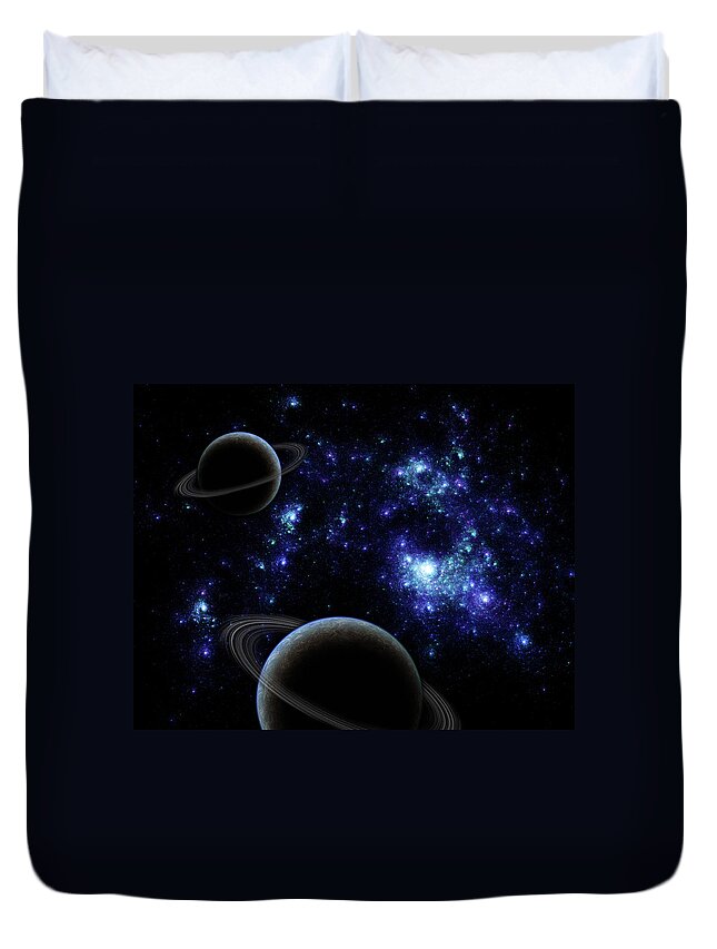Dust Duvet Cover featuring the photograph Space Background #1 by Sololos