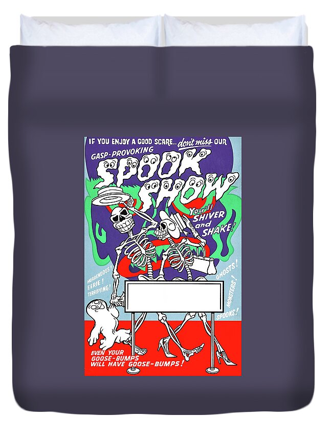 Horror Duvet Cover featuring the painting Spook Show #1 by Unknown