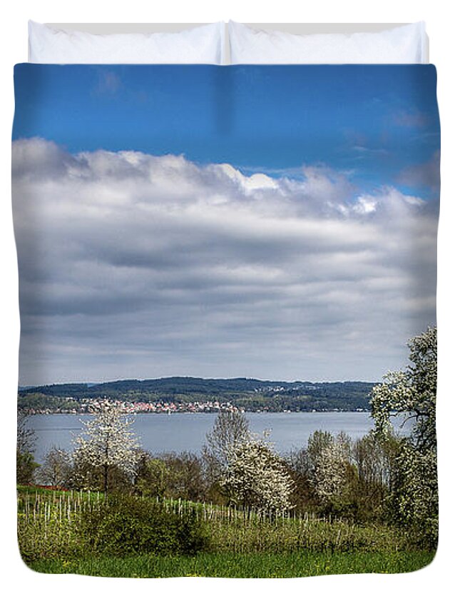 Hegau Duvet Cover featuring the photograph Spring on Lake Constance #4 by Bernd Laeschke