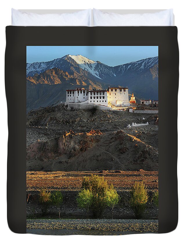 Tranquility Duvet Cover featuring the photograph Stakna Monastery #1 by Photo By Sayid Budhi