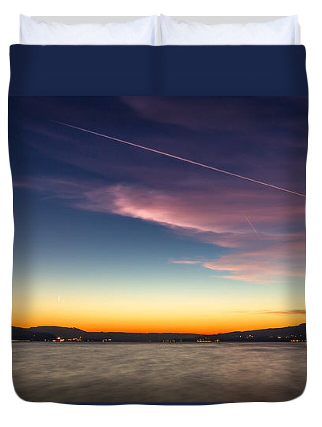 Lake-constance Duvet Cover featuring the photograph Sunset over Lake Constance #1 by Bernd Laeschke