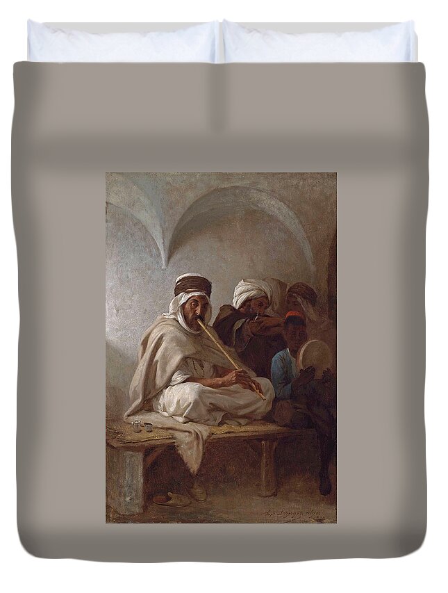 Hippolyte Lazerges Duvet Cover featuring the painting The Musician #2 by Hippolyte Lazerges