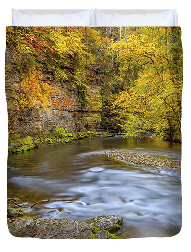 Wutach-gorge Duvet Cover featuring the photograph The Wutach Gorge #2 by Bernd Laeschke