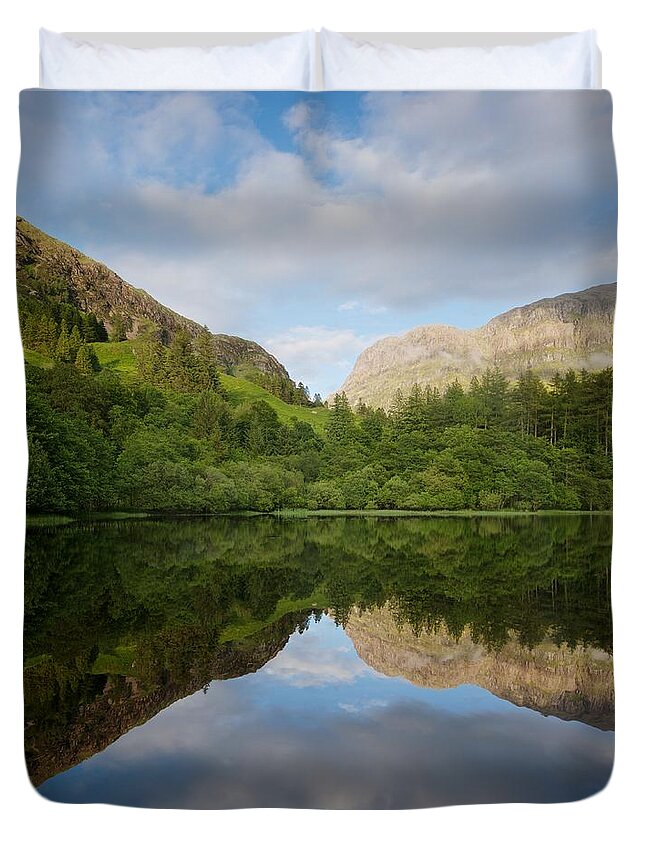 Glencoe Duvet Cover featuring the photograph Torren Mirrored #1 by Stephen Taylor
