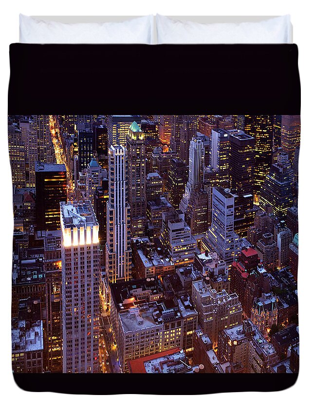 Tranquility Duvet Cover featuring the photograph View From The Empire State Building #1 by Maremagnum