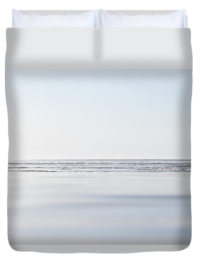 Tranquility Duvet Cover featuring the photograph Waves Washing Into A Beach #1 by Steven Errico