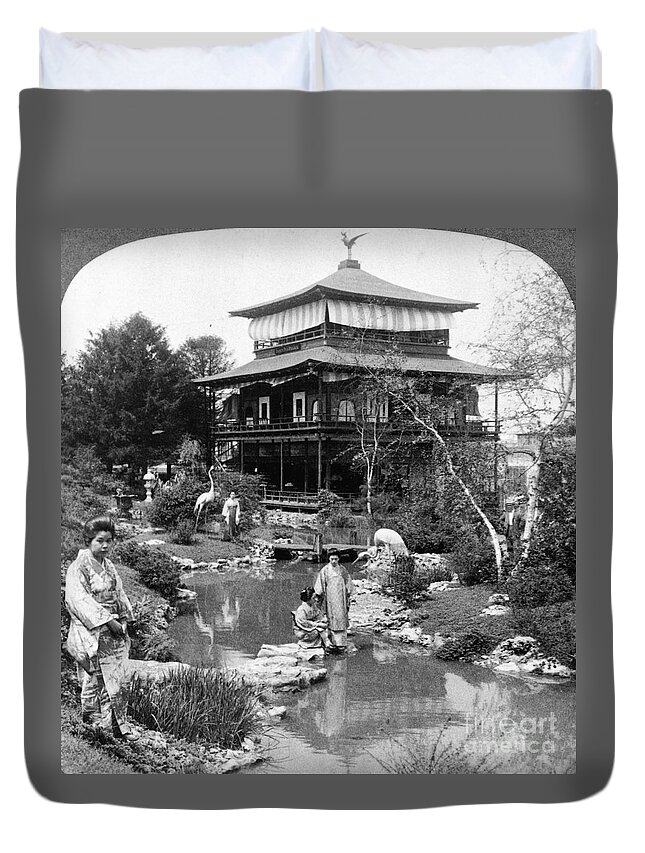 1904 Duvet Cover featuring the photograph Worlds Fair Tea House #1 by Granger