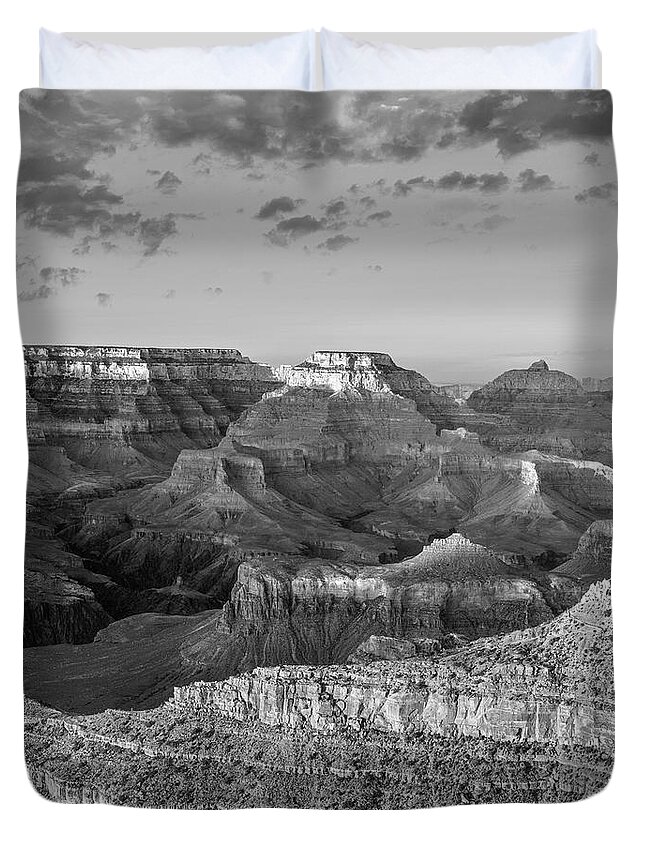 Disk1216 Duvet Cover featuring the photograph Wotans Throne, Grand Canyon #1 by Tim Fitzharris