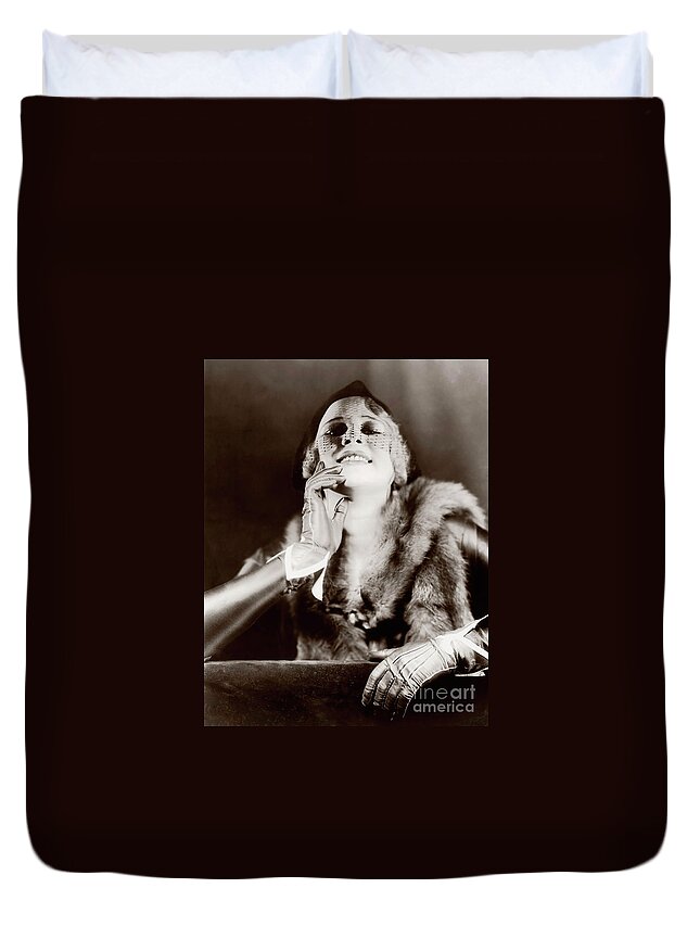 Grin Duvet Cover featuring the photograph Ziegfeld Follies Performer Circa 1925 Vintage Photo by Alfred Cheney Johnston