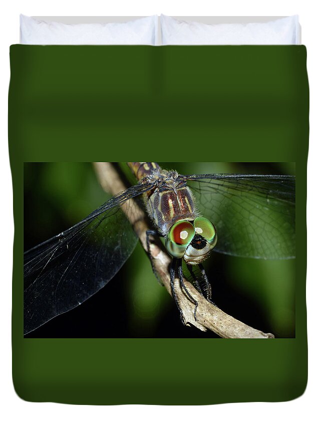 Photograph Duvet Cover featuring the photograph Dragonfly #10 by Larah McElroy