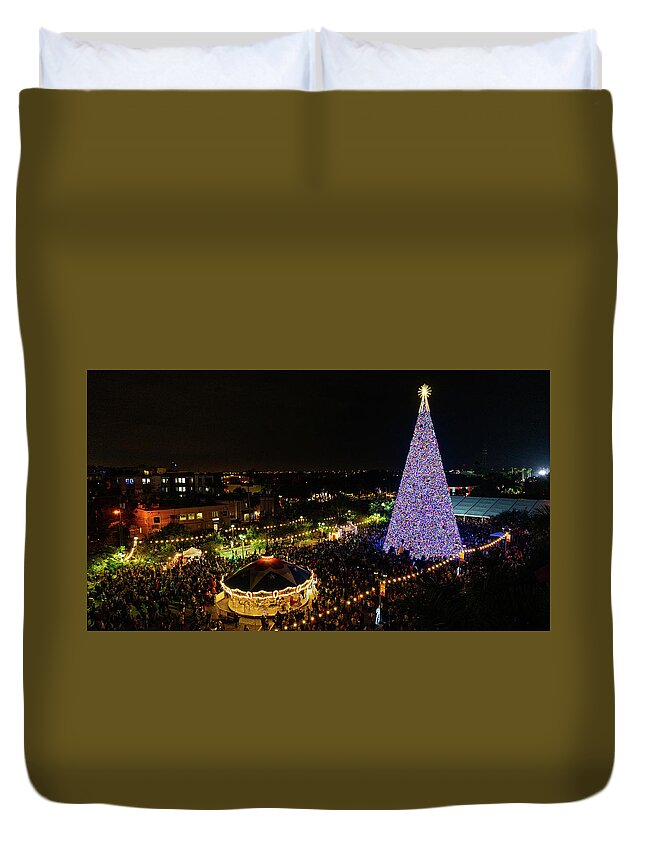 Florida Duvet Cover featuring the photograph 100 Ft. Christmas Tree Delray Beach Florida by Lawrence S Richardson Jr