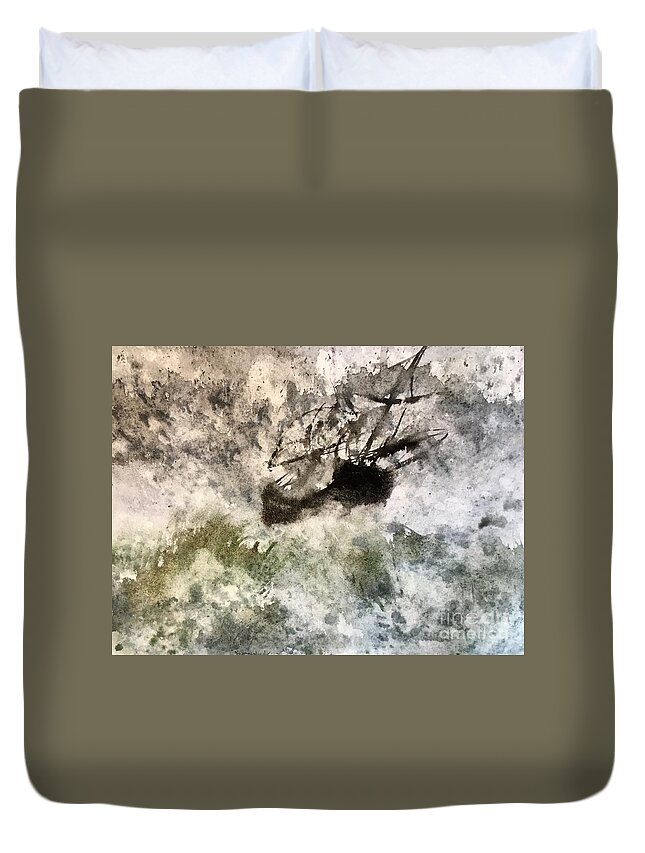 1002019 Duvet Cover featuring the painting 1002019 by Han in Huang wong