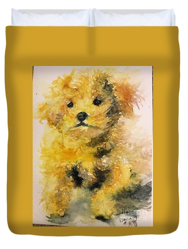 1092019 Duvet Cover featuring the painting 1092019 by Han in Huang wong