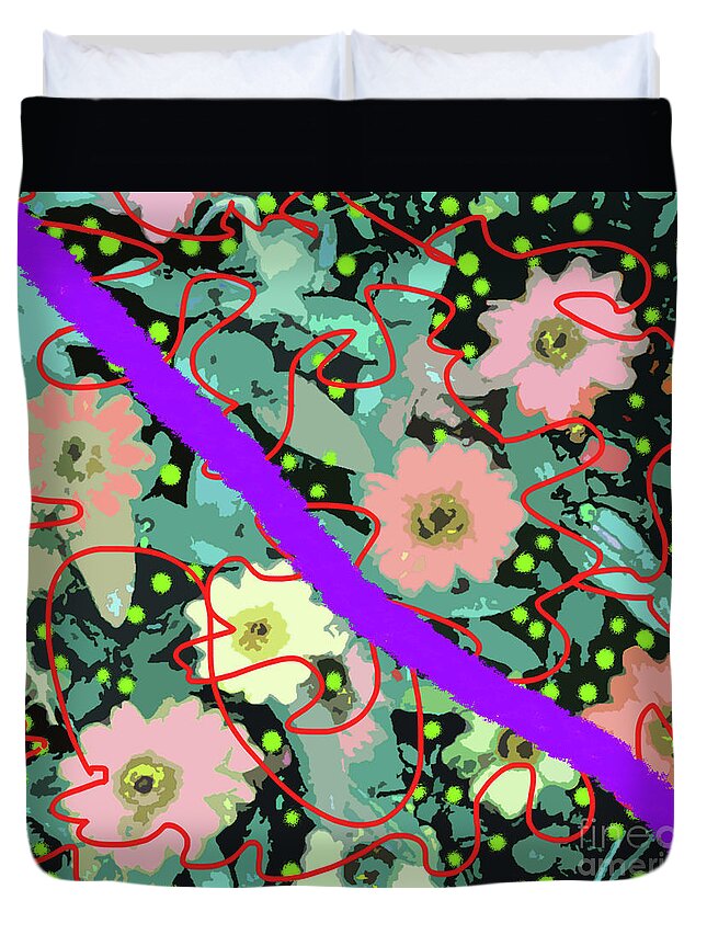 Walter Paul Bebirian: The Bebirian Art Collection Duvet Cover featuring the digital art 11-18-2011babcdefghijklmnopqrtu by Walter Paul Bebirian