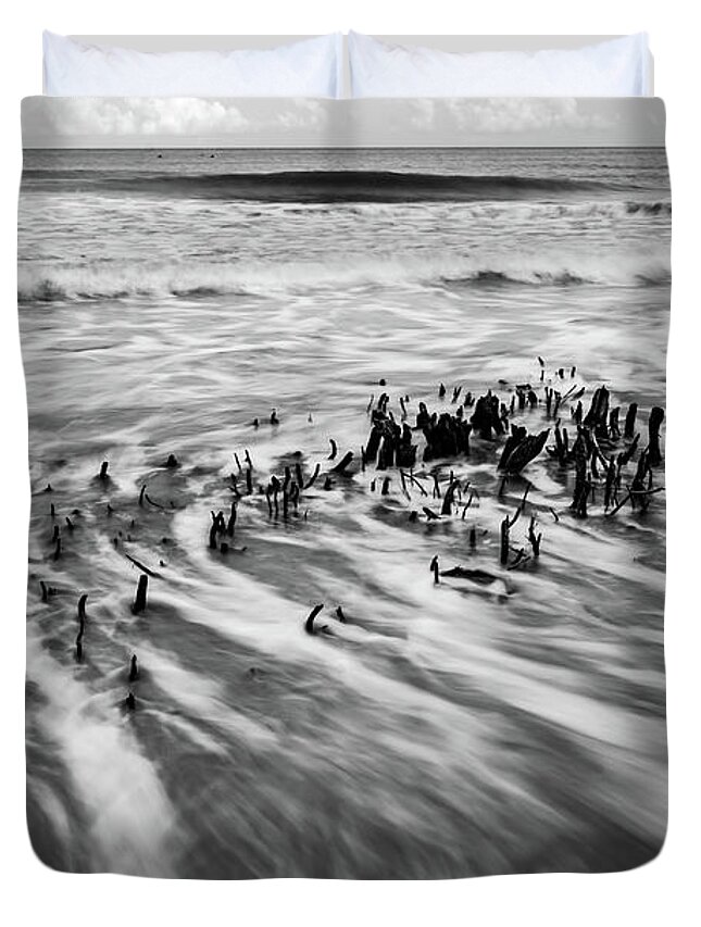 Beach Duvet Cover featuring the photograph Hunting Island South Carolina Beach Scenes #11 by Alex Grichenko