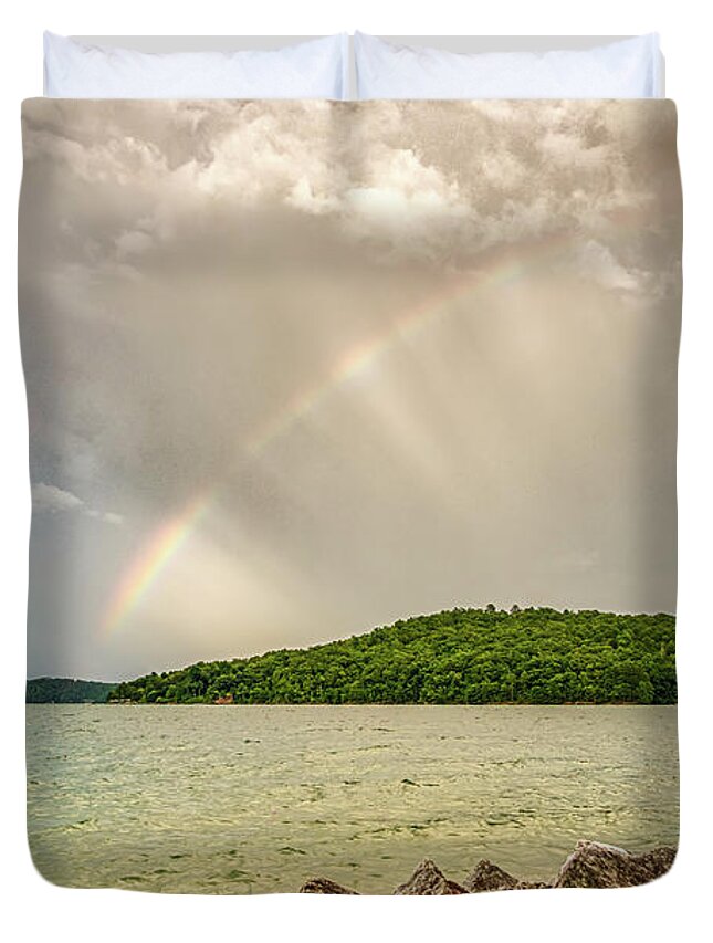 Beautiful Duvet Cover featuring the photograph Beautiful landscape scenes at lake jocassee south carolina #110 by Alex Grichenko