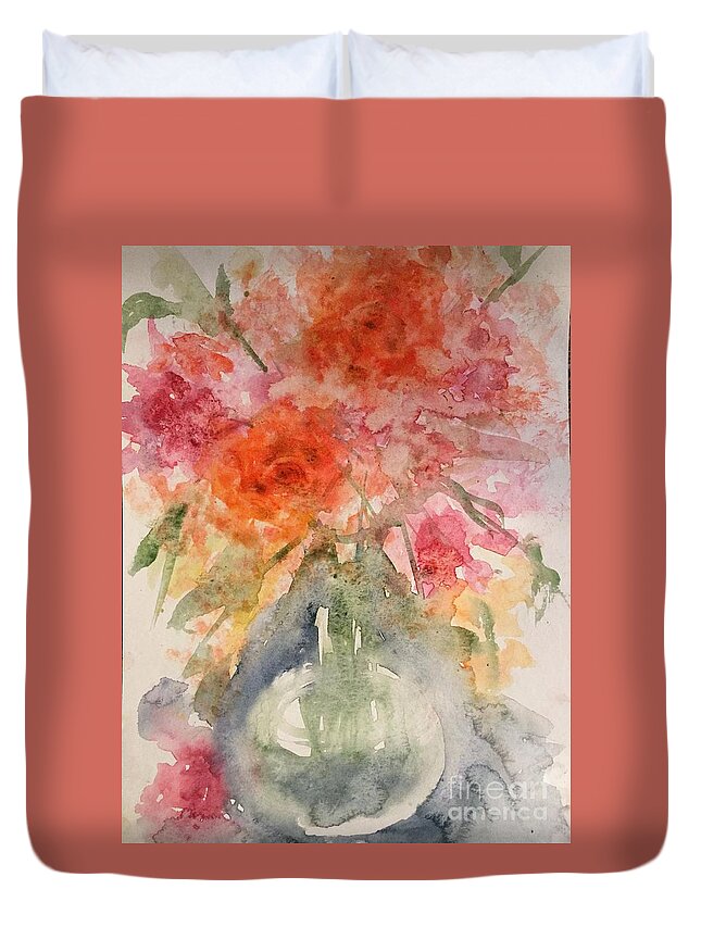 1162019 Duvet Cover featuring the painting 1162019 by Han in Huang wong