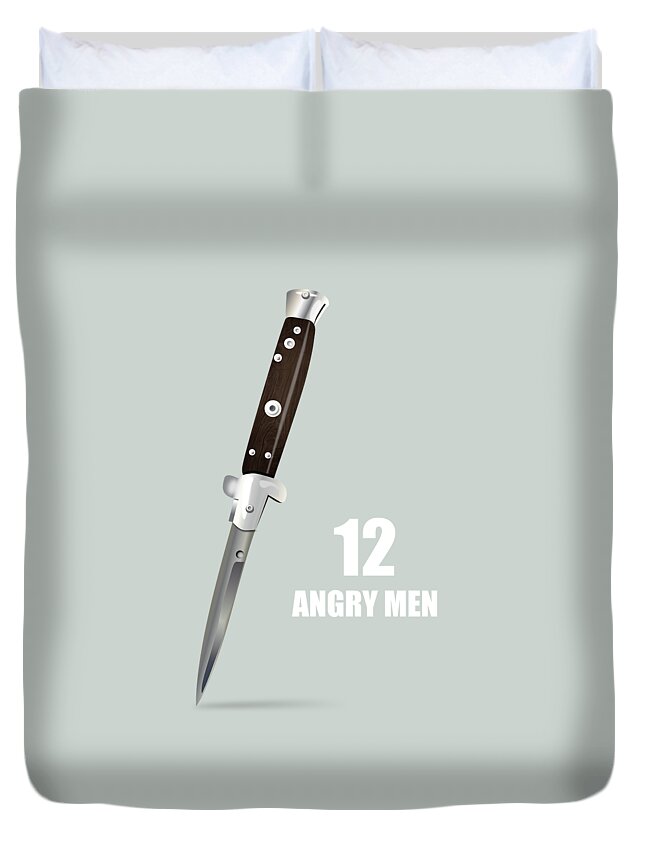 12 Angry Men Duvet Cover featuring the digital art 12 Angry Men - Alternative Movie Poster by Movie Poster Boy