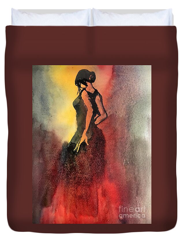 1272019 Duvet Cover featuring the painting 1272019 by Han in Huang wong