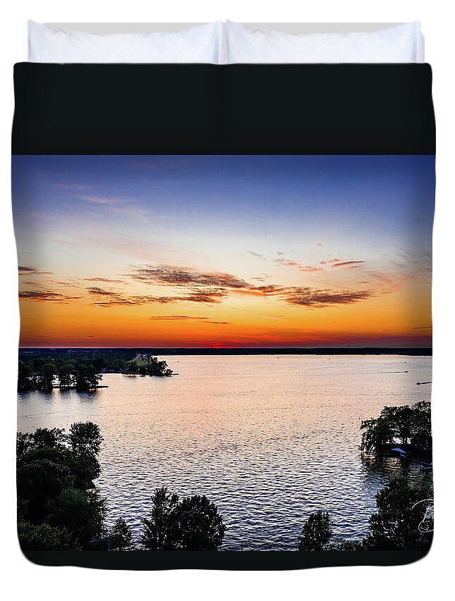  Duvet Cover featuring the photograph Orchard Island Sunset #13 by Brian Jones