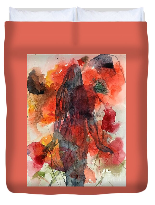 1382019 Duvet Cover featuring the painting 1382018 by Han in Huang wong