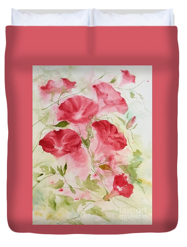 1392019 Duvet Cover featuring the painting 1392019 by Han in Huang wong