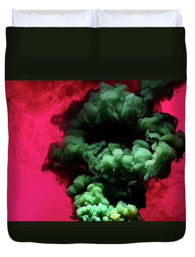 Motion Duvet Cover featuring the photograph Colored Smoke #14 by Henrik Sorensen