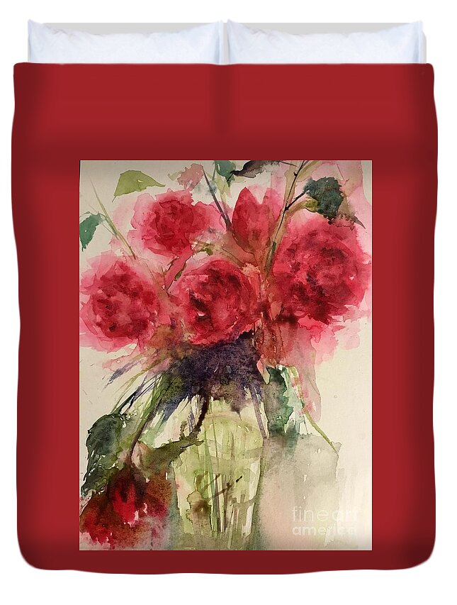 1572019 Duvet Cover featuring the painting 1572019 by Han in Huang wong