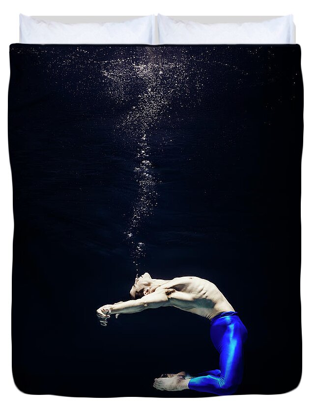 Ballet Dancer Duvet Cover featuring the photograph Ballet Dancer Underwater by Henrik Sorensen