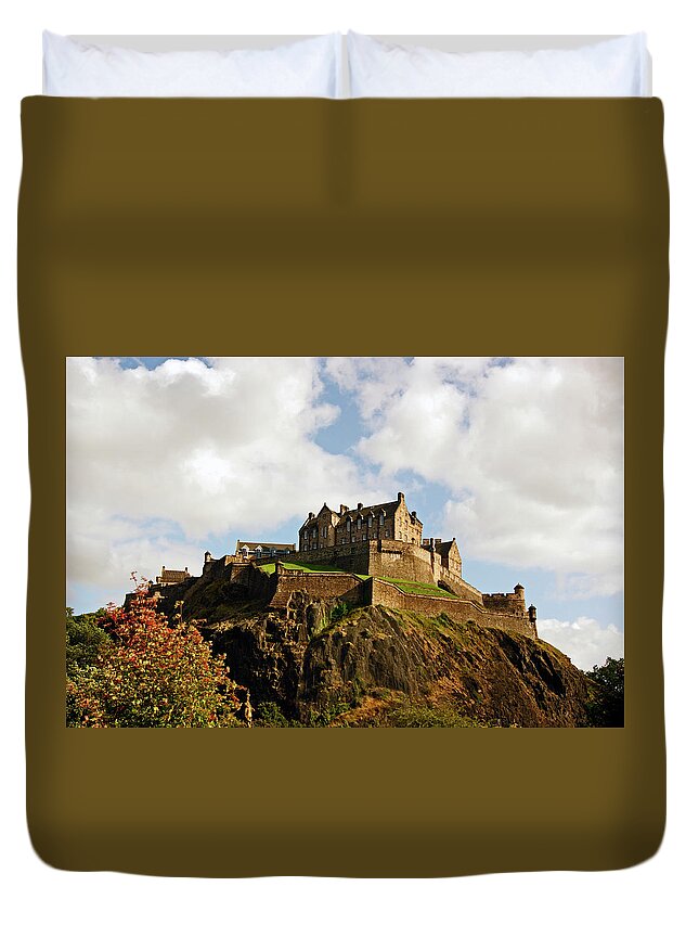 Scotland Duvet Cover featuring the photograph 19/08/13 EDINBURGH, The Castle. by Lachlan Main