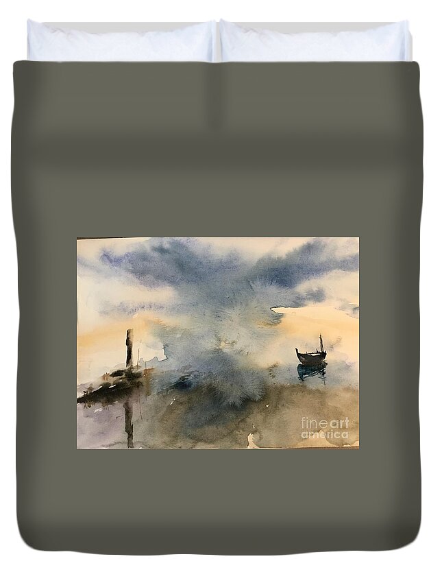 1902019 Duvet Cover featuring the painting 1902019 by Han in Huang wong