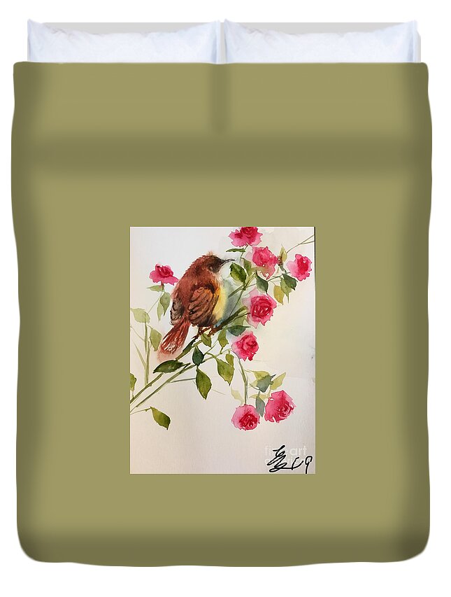 1922019 Duvet Cover featuring the painting 1922019 by Han in Huang wong