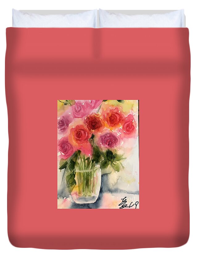 1932019 Duvet Cover featuring the painting 1932019 by Han in Huang wong