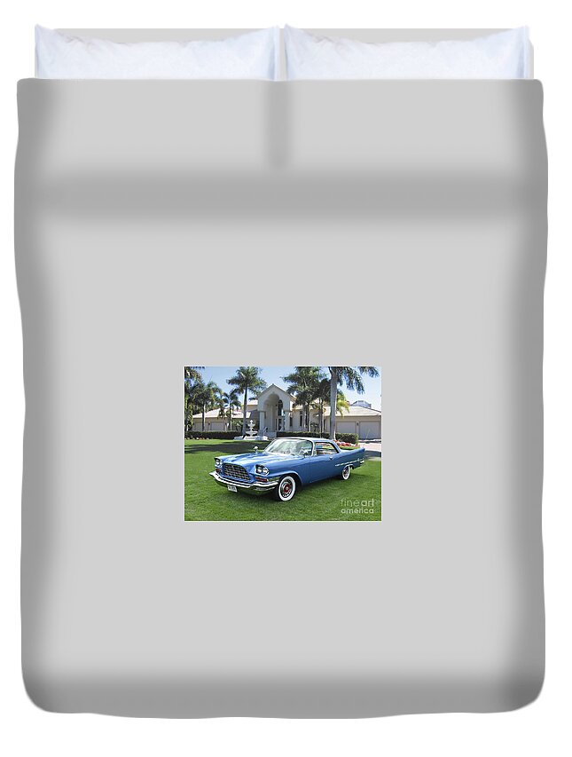 1958 Duvet Cover featuring the photograph 1958 Chrysler 300D by Ron Long