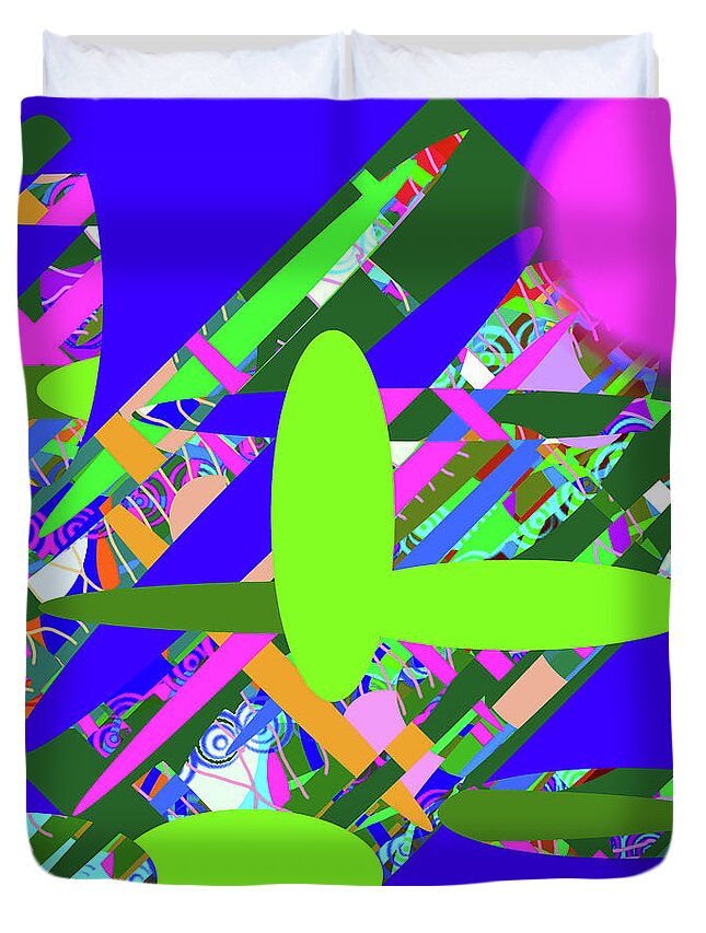 Walter Paul Bebirian: The Bebirian Art Collection Duvet Cover featuring the digital art 2-24-2012abcdefg by Walter Paul Bebirian