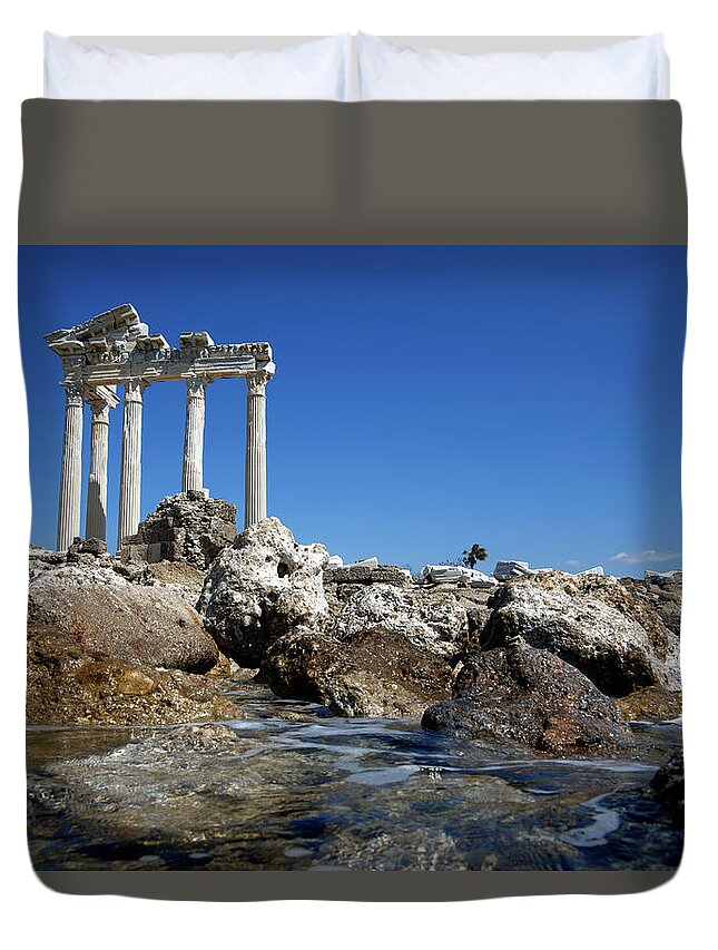 Ancient History Duvet Cover featuring the photograph Apollo Temple #2 by Barcin